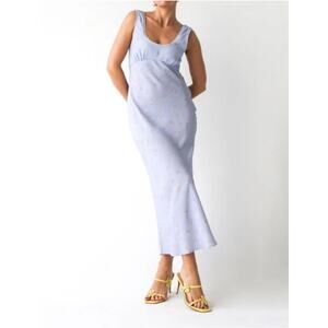 NWT Rumored North Country Midi Dress Forget-Me-Not Blue Empire Waist Size L